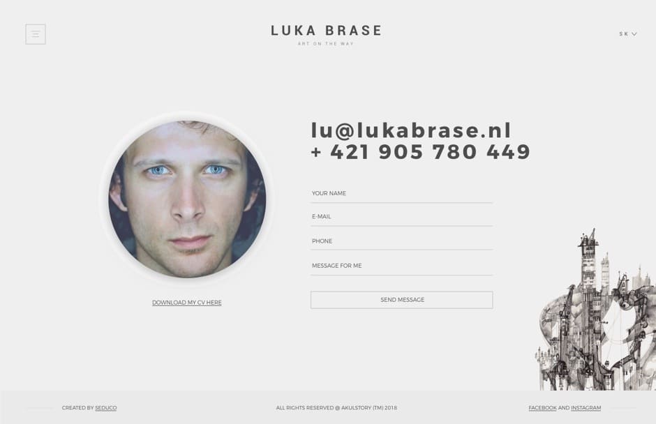 UX/UI design - Luka Brase - Contact Page
